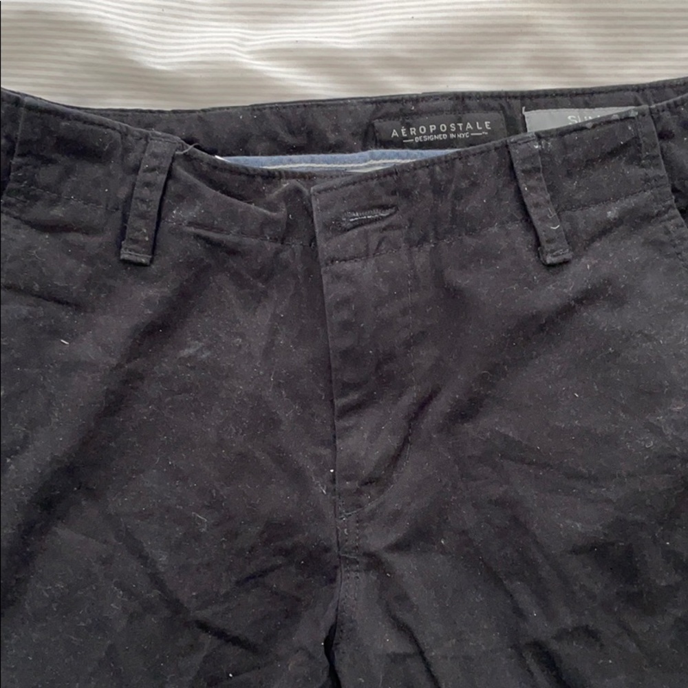 Aeropostale Slim Straight Black Pants 28 x 30